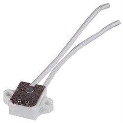Ecola base G4 патрон керамический прямоуг. боковой с проводами 2*8cm и ушками для креп. (1 из уп. по  50) AC04LWEAY - фото 2484