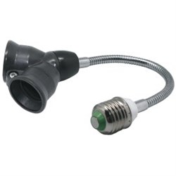 Ecola base Переходник гибкий с цоколя E27 на 2хE27 300мм Черный A7L27BEAY - фото 2566