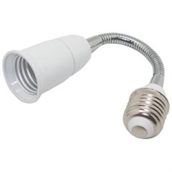 Ecola base Переходник гибкий с цоколя E27 на E27 150мм Белый A7F17WEAY - фото 2567