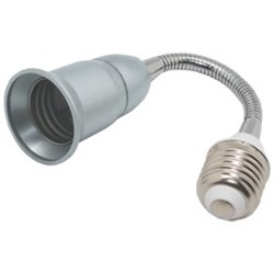 Ecola base Переходник гибкий с цоколя E27 на E27 150мм Серебряный A7F17SEAY - фото 2568