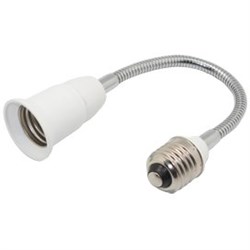 Ecola base Переходник гибкий с цоколя E27 на E27 300мм Белый A7L17WEAY - фото 2570
