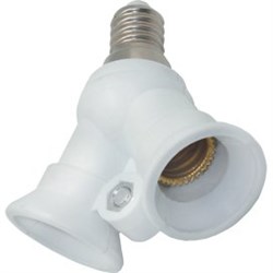 Ecola base Переходник с цоколя E14 на 2хE14 Белый F4T24WEAY - фото 2573