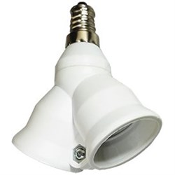 Ecola base Переходник с цоколя E14 на 2хE27 Белый F4T27WEAY - фото 2575