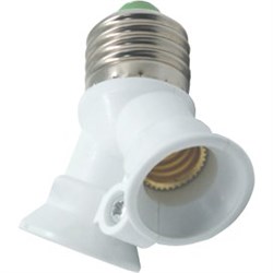 Ecola base Переходник с цоколя E27 на 2хE14 Белый A7T24WEAY - фото 2584