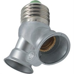 Ecola base Переходник с цоколя E27 на 2хE14 Серебряный A7T24SEAY - фото 2585