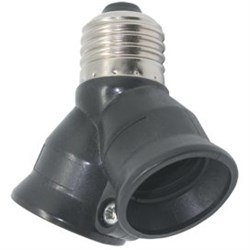 Ecola base Переходник с цоколя E27 на 2хE27 Черный A7T27BEAY - фото 2589