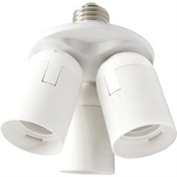 Ecola base Переходник с цоколя E27 на 3хE27  Узкий Белый A7Y37WEAY - фото 2591