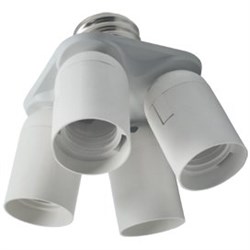 Ecola base Переходник с цоколя E40 на 4хE27 Узкий Белый A8T44WEAY - фото 2616