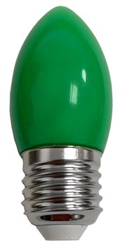 Ecola candle   LED color  2,0W 220V E27 Green свеча Зеленая матовая колба 82x37 C7TG20ELY - фото 2674