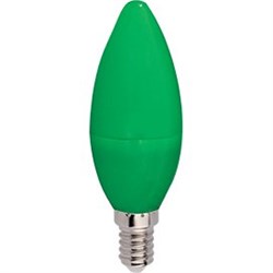 Ecola candle   LED color  6,0W 220V E14 Green свеча Зеленая матовая колба 103x37 C4TG60ELY - фото 2678