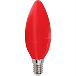 Ecola candle   LED color  6,0W 220V E14 Red свеча Красная матовая колба 103x37 C4TR60ELY - фото 2679
