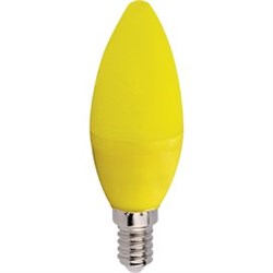 Ecola candle   LED color  6,0W 220V E14 Yellow свеча Желтая матовая колба 103x37 C4TY60ELY - фото 2680