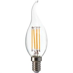 Ecola candle   LED Premium  6,0W  220V E14 2700K 360° filament прозр. нитевидная свеча на ветру (Ra 80, 100 Lm/W, КП=0) 125х37 N4UW60ELC - фото 2682