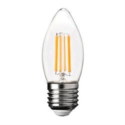 Ecola candle   LED Premium  7,0W  220V E27 2700K 360° filament прозр. нитевидная свеча (Ra 80, 100 Lm/W, КП=0) 96х37 N7QW70ELC - фото 2692