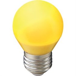 Ecola globe   LED color  5,0W G45 220V E27 Yellow шар Желтый матовая колба 77x45 K7CY50ELB - фото 2838