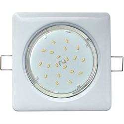 Ecola GX53 H4  Square светильник квадратный без рефл. Белый  107x41 (к+) FW53S4ECB - фото 3045