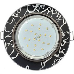 Ecola GX53 H4 5310 Glass Стекло Круг  черный хром - хром на черном 38x126 (к+) FB53RNECH - фото 3060