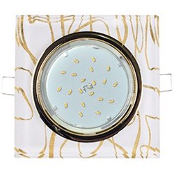 Ecola GX53 H4 5311 Glass Стекло Квадрат скошенный край Золото - золото на белом 38x120x120 (к+) FG53SNECH - фото 3062
