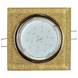 Ecola GX53 H4 5311 Glass Стекло Квадрат скошенный край Золото - золотой блеск 38x120x120 (к+) FQ53SNECH - фото 3063