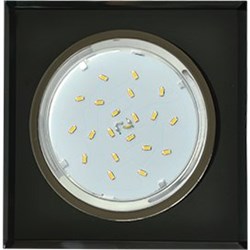 Ecola GX53 H4 5311 Glass Стекло Квадрат скошенный край Черный хром - черный 38x120x120 (к+) FN53SNECH - фото 3070