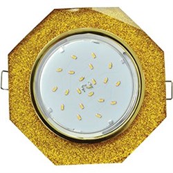 Ecola GX53 H4 5312 Glass Стекло 8-угольник с прямыми гранями золото - золотой блеск 38x133 (к+) FQ538AECH - фото 3072