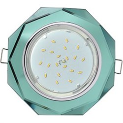 Ecola GX53 H4 5312 Glass Стекло 8-угольник с прямыми гранями хром - изумруд 38x133 (к+) FC538AECH - фото 3073