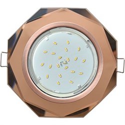 Ecola GX53 H4 5312 Glass Стекло 8-угольник с прямыми гранями черненая медь - янтарь 38x133 (к+) FA538AECH - фото 3077
