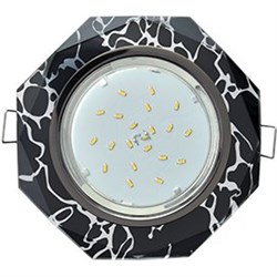 Ecola GX53 H4 5312 Glass Стекло 8-угольник с прямыми гранями черный хром - хром на черном 38x133 (к+) FB538AECH - фото 3078