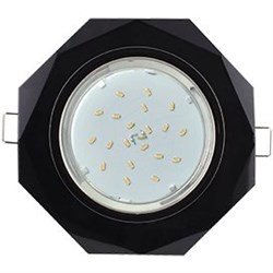 Ecola GX53 H4 5312 Glass Стекло 8-угольник с прямыми гранями черный хром - черный 38x133 (к+) FP538AECH - фото 3079