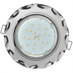 Ecola GX53 H4 5313 Glass Стекло Круг с вогнутыми гранями хром - хром (зеркальный) 38x126 (к+) FM53RCECH - фото 3085