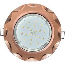 Ecola GX53 H4 5313 Glass Стекло Круг с вогнутыми гранями черненая медь - янтарь 38x126 (к+) FA53RCECH - фото 3086