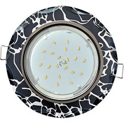Ecola GX53 H4 5313 Glass Стекло Круг с вогнутыми гранями черный хром - хром на черном 38x126 (к+) FB53RCECH - фото 3087
