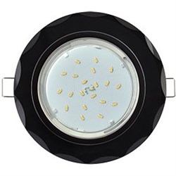 Ecola GX53 H4 5313 Glass Стекло Круг с вогнутыми гранями черный хром - черный 38x126 (к+) FP53RCECH - фото 3088