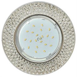 Ecola GX53 H4 5319 Glass Круг с  прозр.  мозаикой/фон зерк./центр.часть хром 40x123 (к+) FC53RMECB - фото 3089
