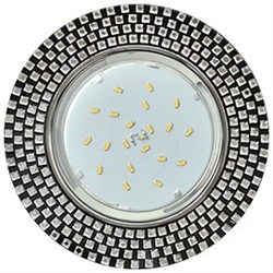 Ecola GX53 H4 5319 Glass Круг с  прозр.  мозаикой/фон черный./центр.часть хром 40x123 (к+) FX53RMECB - фото 3090