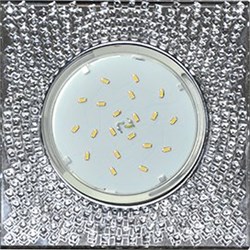 Ecola GX53 H4 5320 Glass Квадрат с  прозр.  мозаикой/фон зерк./центр.часть хром 40x123x123 (к+) FC53SGECB - фото 3094