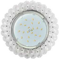 Ecola GX53 H4 5341 Glass Круглый с хрусталиками Матовый /Хром 56x120 (к+) FN53RYECB - фото 3099