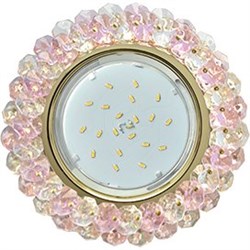 Ecola GX53 H4 5341 Glass Круглый с хрусталиками Прозрачный и Розовый /Золото 56x120 (к+) FF53RYECB - фото 3104