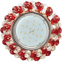 Ecola GX53 H4 5341 Glass Круглый с хрусталиками Прозрачный и Рубин /Хром 56x120 (к+) FS53RYECB - фото 3106