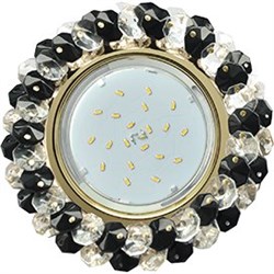 Ecola GX53 H4 5341 Glass Круглый с хрусталиками Прозрачный и Черный /Золото 56x120 (к+) FG53RYECB - фото 3107