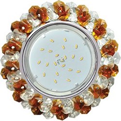 Ecola GX53 H4 5341 Glass Круглый с хрусталиками Прозрачный и Янтарь /Хром 56x120 (к+) FO53RYECB - фото 3110
