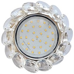 Ecola GX53 H4 5342 Glass Круглый с большими хрусталиками Прозр. /Хром 56x125 (к+) FW53RVECB - фото 3112