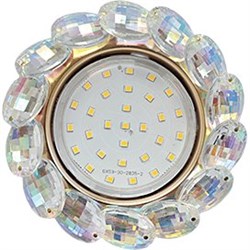 Ecola GX53 H4 5342 Glass Круглый с большими хрусталиками Прозр.искристый/Золото 56x125 (к+) FM53RVECB - фото 3113