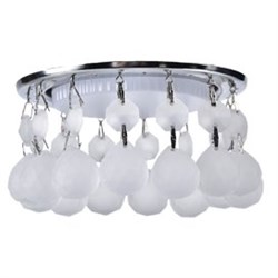 Ecola GX53 H4 5346 Glass Круглый с большими хрусталиками на прямом подвесе  Матовый /Хром 90x110 (к+) FH53RVECB - фото 3123