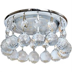 Ecola GX53 H4 5346 Glass Круглый с большими хрусталиками на прямом подвесе  Прозрачный /Хром 90x110 (к+) FB53RVECB - фото 3125