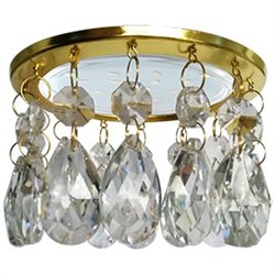 Ecola GX53 H4 5350 Glass Круг с каплевидными хруст. на прямом подвесе Прозрачный / Золото 102x105 (к+) SE53RVECB - фото 3128
