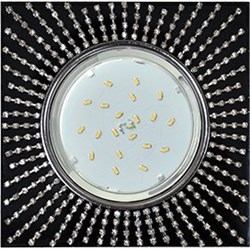 Ecola GX53 H4 5352 Glass Квадрат с прозр.стразами (оправа хром)/фон черный./центр.часть хром 40x123x123 (к+) FR53SGECB - фото 3135