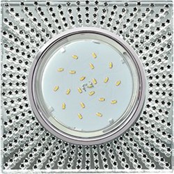 Ecola GX53 H4 5352 Glass Квадрат с черными стразами (оправа хром)/фон зерк./центр.часть хром 40x123x123 (к+) FB53SGECB - фото 3136
