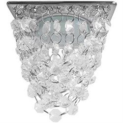 Ecola GX53 H4 5358 Glass Квадрат "Хрустальная гроздь" Прозрачный / Хром 150x110x110 (к+) FR53RVECB - фото 3140