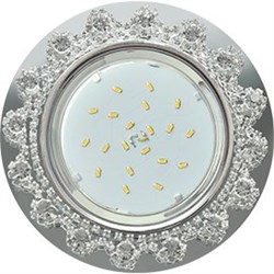 Ecola GX53 H4 5360 Glass Круг с  прозрачными стразами Корона (оправа хром)/фон зерк../центр.часть хром 52x120 (к+) FW53RNECB - фото 3145